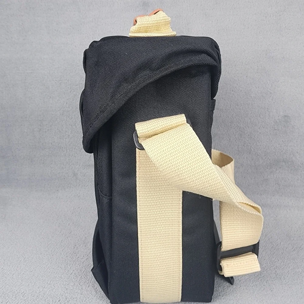 Vintage Canon Camera Shoulder Bag Black Tan Padded SLR DSLR Case Strap